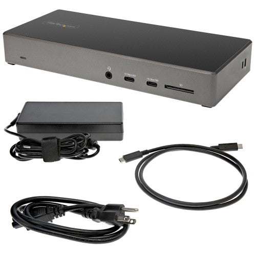 StarTech.com USB C Dock - Triple 4K Monitor USB Type-C Docking Station - 100W Power Delivery - DP 1.4 Alt Mode & DSC, 2x DisplayPort 1.4/HDMI 2.0 - 6xUSB (2x 10Gbps), SD - Windows/Chrome