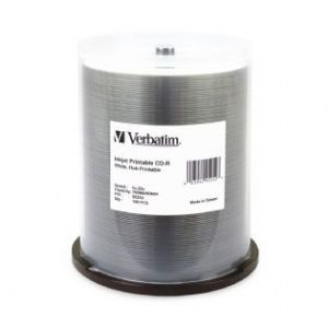 Verbatim CD-R 80MIN 700MB 52X White Inkjet Printable, Hub Printable 100pk Spindle 100 pc(s)