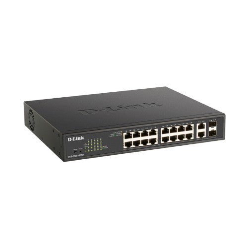 D-Link DGS-1100-18PV2 network switch Managed L2 Gigabit Ethernet (10/100/1000) Power over Ethernet (PoE) 1U Black