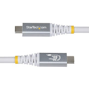 StarTech.com 3m (10ft) USB4 Cable, 20Gbps, USB-IF Certified USB-C Cable, 60W PD, 4K 120Hz DP 2.1, TPE Jacket, White USB-C Cord