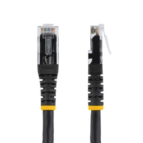 StarTech.com 15ft CAT6 Ethernet Cable - Black CAT 6 Gigabit Ethernet Wire -250MHz 100W PoE RJ45 UTP Molded Network/Patch Cord w/Strain Relief/ Individually Tested