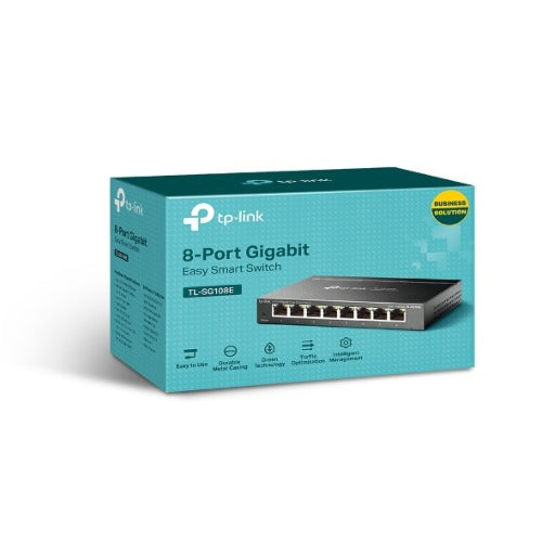 TP-Link TL-SG108E network switch Managed L2 Gigabit Ethernet (10/100/1000) Black