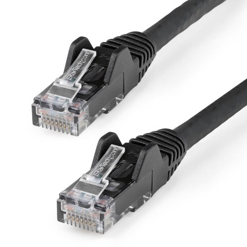 StarTech.com 15m CAT6 Ethernet Cable - LSZH (Low Smoke Zero Halogen) - 10 Gigabit 250Mhz 100W PoE RJ45 10GbE UTP Network Patch Cord Snagless with Strain Relief - Black, CAT 6, ETL Verified, 24AWG