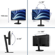 Philips 3000 series 24B2U3301/75 computer monitor 60.5 cm (23.8") 1920 x 1080 pixels Full HD LCD Black
