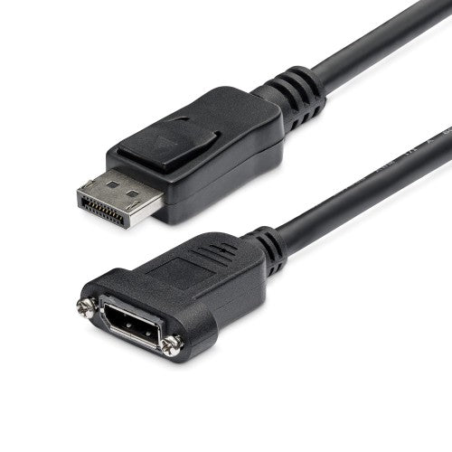 StarTech.com 3ft (91cm) Panel Mount DisplayPort Cable - 4K x 2K - DisplayPort 1.2 Extension Cable Male to Female - DP Video Extender Cord with Panel Mount DP Connector - DP Monitor Cable