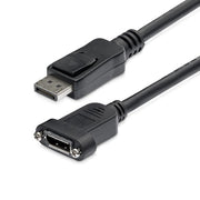 StarTech.com 3ft (91cm) Panel Mount DisplayPort Cable - 4K x 2K - DisplayPort 1.2 Extension Cable Male to Female - DP Video Extender Cord with Panel Mount DP Connector - DP Monitor Cable
