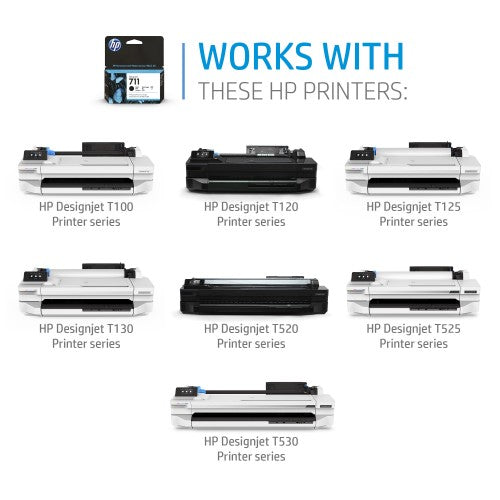 HP 711B 80-ml Black DesignJet Ink Cartridge