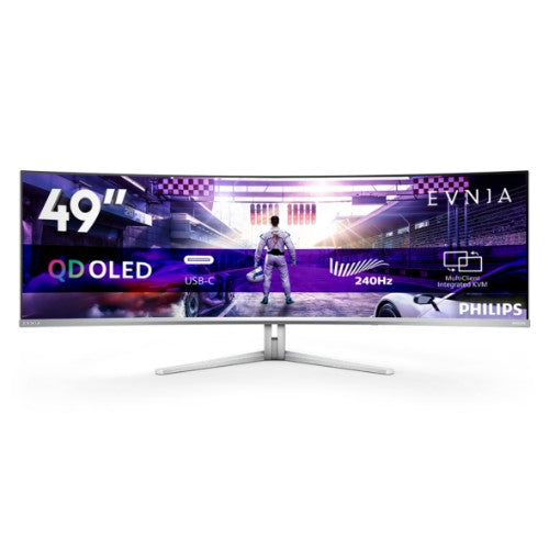Philips Evnia 8000 49M2C8900/75 computer monitor 124.2 cm (48.9") 5120 x 1440 pixels Dual QHD QD-OLED White