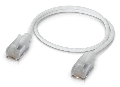 Ubiquiti UACC-Cable-Patch-EL-C6A-0.3M-W networking cable Translucent, White Cat6a
