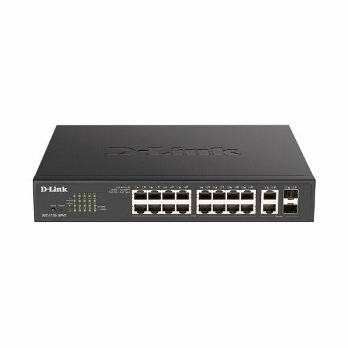 D-Link DGS-1100-18PV2 network switch Managed L2 Gigabit Ethernet (10/100/1000) Power over Ethernet (PoE) 1U Black