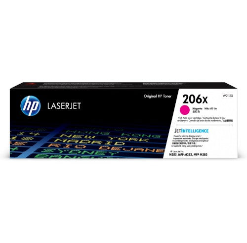 HP 206X MAGENTA TONER - HIGH YIELD - APPROX 2.45K PAGES - FOR M283, M255 PRINTERS