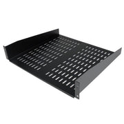 StarTech.com 2U Server Rack Shelf - Universal Vented Rack Mount Cantilever Tray for 19" Network Equipment Rack & Cabinet - Heavy Duty Steel - Weight Capacity 50lb/23kg - 16" Deep Shelf, Black - TAA
