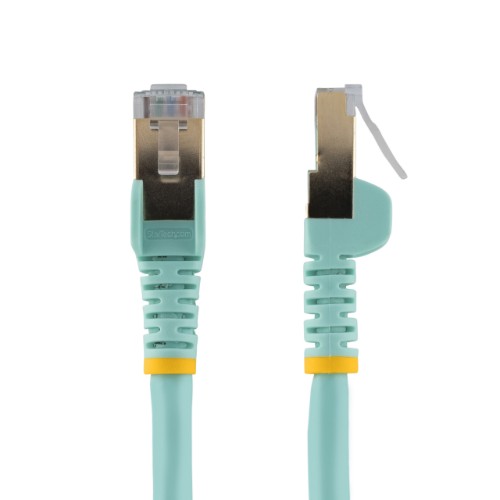 StarTech.com 7m CAT6a Ethernet Cable - 10 Gigabit Shielded Snagless RJ45 100W PoE Patch Cord - 10GbE STP Network Cable w/Strain Relief - Aqua Individually Tested/Wiring is UL Certified/TIA