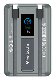 Verbatim Charge'n'Go 2C & Display Power Bank 10000 mAh Grey