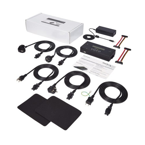StarTech.com 1:1 Standalone Hard Drive Duplicator and Eraser, SAS and SATA HDD/SSD Cloner/Copier, Hard Disk Duplicator/Sanitizer, Harddrive Wiper, LCD Display, Toolless, No PC Required - TAA Compliant