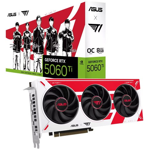ASUS nVidia T1 GeForce RTX™ 5060 Ti 8GB GDDR7 OC Edition, 759 TOPs, 4608 CUDA, 28Gbps, 128-bit, PCIe 5.0, 2.5-Slot
