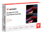 Verbatim 32408 portable TV/monitor Portable monitor Black 39.6 cm (15.6") LCD 1920 x 1080 pixels