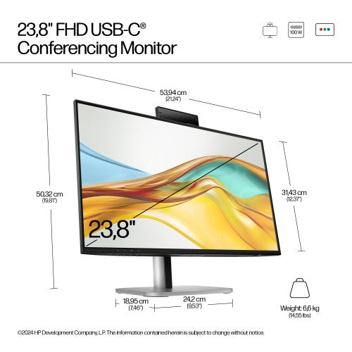 HP Series 5 Pro 23.8 inch FHD USB-C Conferencing Monitor - 524pm