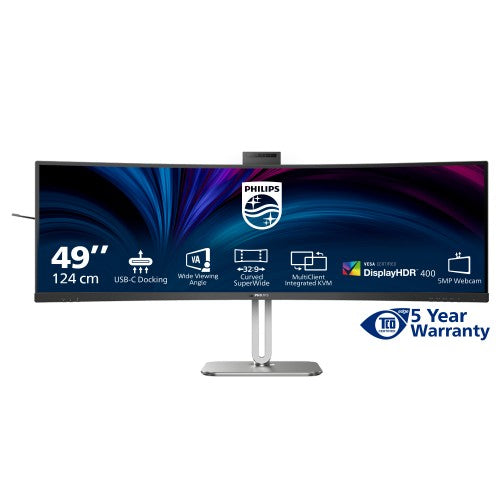 Philips 5000 series 49B2U5900CH/75 computer monitor 124 cm (48.8") 5120 x 1440 pixels Dual QHD LCD Black