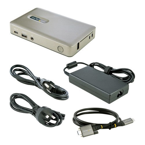 StarTech.com USB C Dock - USB-C to DisplayPort 4K 30Hz or VGA - 65W USB Power Delivery Charging - 4-Port USB 3.1 Gen 1 Hub - Universal USB-C Laptop Docking Station with Ethernet - TAA