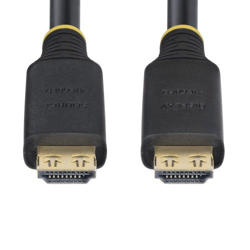 StarTech.com 35ft (10.6m) Active High Speed HDMI Cable with Gripping Connectors, 4K 60Hz/1440p 144Hz, HDR10/HDCP 2.2/ARC, 18Gbps, UHD HDMI Cord for TV/Monitor/Display, TPE Jacket