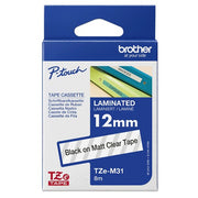 Brother TZE-M31 label-making tape Black on transparent
