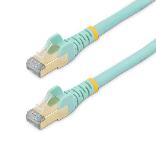 StarTech.com 7m CAT6a Ethernet Cable - 10 Gigabit Shielded Snagless RJ45 100W PoE Patch Cord - 10GbE STP Network Cable w/Strain Relief - Aqua Individually Tested/Wiring is UL Certified/TIA