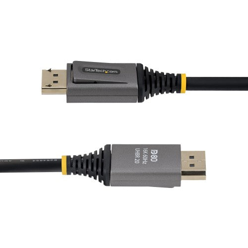 StarTech.com 1.5m DisplayPort 2.1 Cable, VESA Certified DP80 DisplayPort Cable, Uncompressed 10K/8K 60Hz, 16K 60Hz/8K 240Hz w/DSC 1.2a, DP 2.1 Monitor Cord
