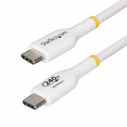 StarTech.com 13ft (4m) USB-C Charging Cable, Charge & Sync, 240W (5A) PD EPR, USB 2.0 Laptop Charger Cable, USB-IF Certified, TPE Jacket - White USB C Charging Cord