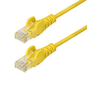StarTech.com 1m Yellow Slim CAT6 Ethernet Cable, Snagless, 100W PoE, UTP, LSZH, 28AWG Pure Bare Copper Wire, Slim RJ45 Network Patch Cord w/Strain Reliefs, Individually Tested