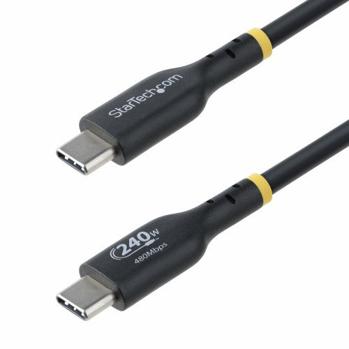 StarTech.com 10ft (3m) USB-C Charging Cable, Charge & Sync, 240W (5A) PD EPR, USB 2.0 Laptop Charger Cable, USB-IF Certified, TPE Jacket - Black USB C Charging Cord
