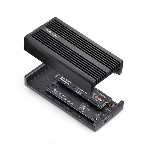 StarTech.com USB4 M.2 NVMe Enclosure, 40Gbps, External USB-C/Thunderbolt NVMe SSD Enclosure, Aluminum Heatsink Case, B+M/M-Key