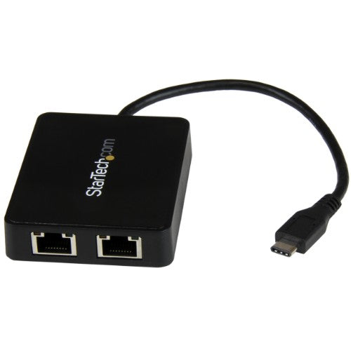 StarTech.com USB-C to Dual Gigabit Ethernet Adapter with USB 3.0 (Type-A) Port, USB Type-C Gigabit Network Adapter