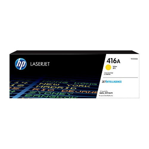 HP 416A YELLOW TONER - APPROX 2.1K PAGES - M454, M479, M455, M480 MODELS