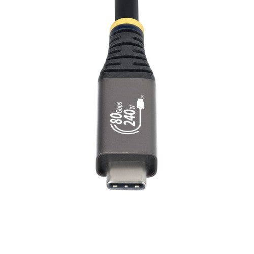 StarTech.com 1.5m (5ft) USB4 Cable, 80Gbps, USB-IF Certified USB-C Cable, 240W PD, 8K 120Hz/4K 240Hz DP2.1 DP80, TPE Jacket, Thunderbolt 4 Compatible - Black USB-C Cord