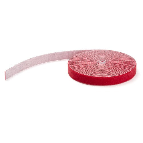 StarTech.com 50ft (15.2m) Hook and Loop Roll, Red, Cut-to-Size Reusable Cable Ties, Bulk Industrial Wire Fastener Tape, Adjustable Fabric Wraps, Reusable Self Gripping Cable Management Straps