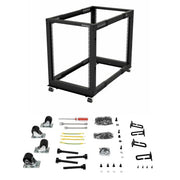 StarTech.com 15U 4-Post Server Rack, 19in Open Frame Rack with 40in (101cm) Mounting Depth and 1200lb (544kg) Weight Capacity, Mobile or Floor Mount IT Rack