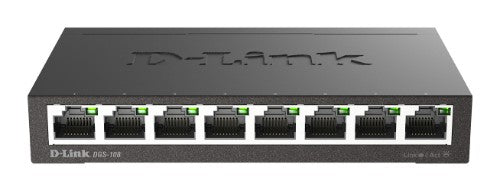 D-Link DGS-108 network switch Unmanaged L2 Gigabit Ethernet (10/100/1000) Desktop Black