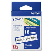 Brother TZE-141 label-making tape Black on transparent