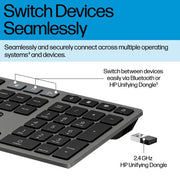 HP 725 Multi-Device Rechargeable Wireless Keyboard and Mouse Combo