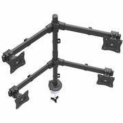 StarTech.com Desk Mount Quad Monitor Arm - Ergonomic VESA 4 Monitor Mount 2x2 up to 27" (17.6lb/8kg) - Articulating & Height Adjustable Pole Mount - Tilt/Swivel/Rotate LCD/LED Screen - Desk Clamp/Grommet
