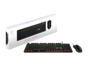 MSI FORGE GK300 COMBO BLUE US keyboard Mouse included Gaming USB QWERTY US English Black