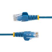 StarTech.com 15m Blue Slim CAT6 Ethernet Cable, Snagless, 100W PoE, UTP, LSZH, 28AWG Pure Bare Copper Wire, Slim RJ45 Network Patch Cord w/Strain Reliefs, Individually Tested