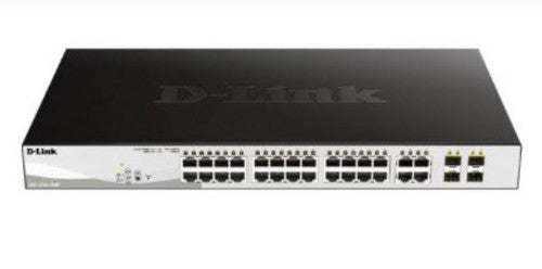 D-Link 28-Port Gigabit PoE+ Smart Managed Switch including 4 x 100/1000Mbps Combo Ports