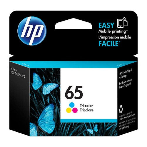 HP NO.65 TRI COLOUR INK N9K01AA 100 PAGES CYAN MAGENTA YELLOW