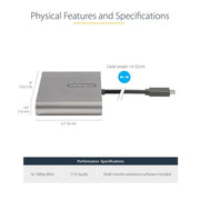 StarTech.com USB C to Quad HDMI Adapter, USB-C to 4x HDMI Monitor Converter for Windows (no support for macOS/ChromeOS/Linux) - TAA