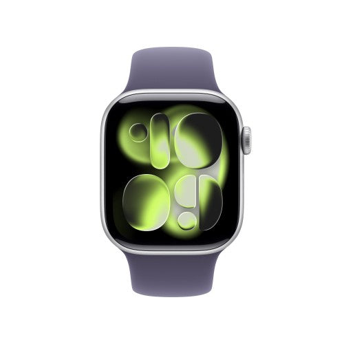 Apple Watch Series 11 GPS + Cellular 42mm Silver Aluminium Case with Purple Fog Sport Band - S/M