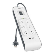 Belkin BSV604AU2M surge protector Black, White 6 AC outlet(s) 2 m