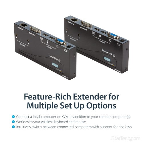 StarTech.com USB VGA KVM Console Extender over CAT5 UTP (500 ft) - TAA
