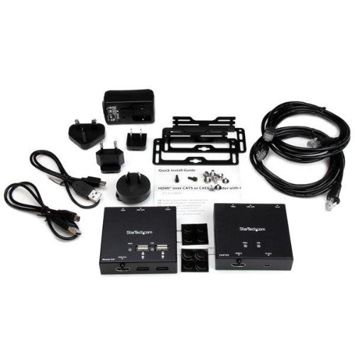 StarTech.com HDMI over CAT6 Extender with 4-port USB Hub - 165 ft (50m) - 1080p - TAA
